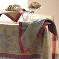 Serviettes Versailles gris fumé et or - Lot de 4