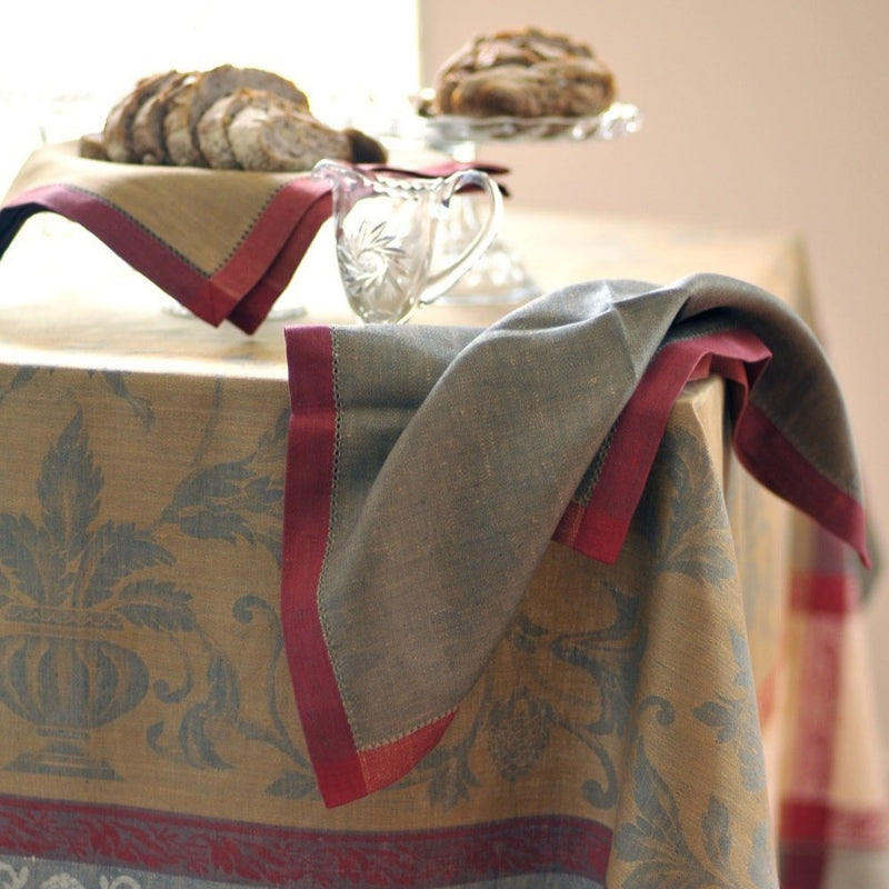 Serviettes Versailles gris fumé et or - Lot de 4