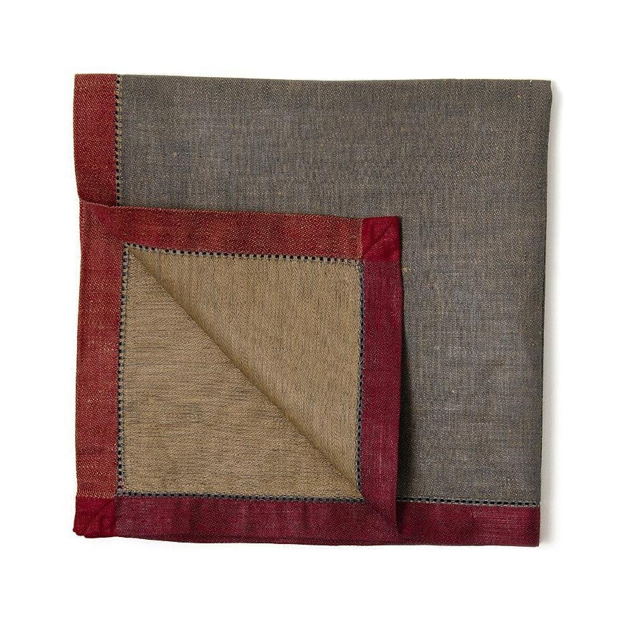 Serviettes Versailles gris fumé et or - Lot de 4