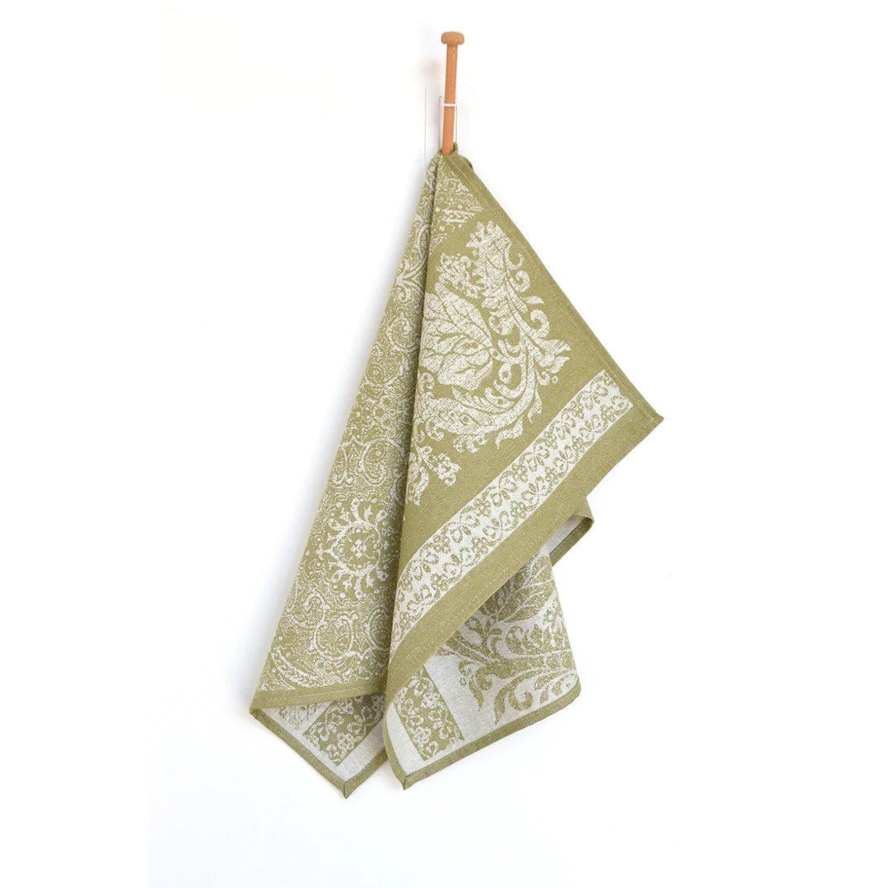 Carmen Olive Green Tea Towel