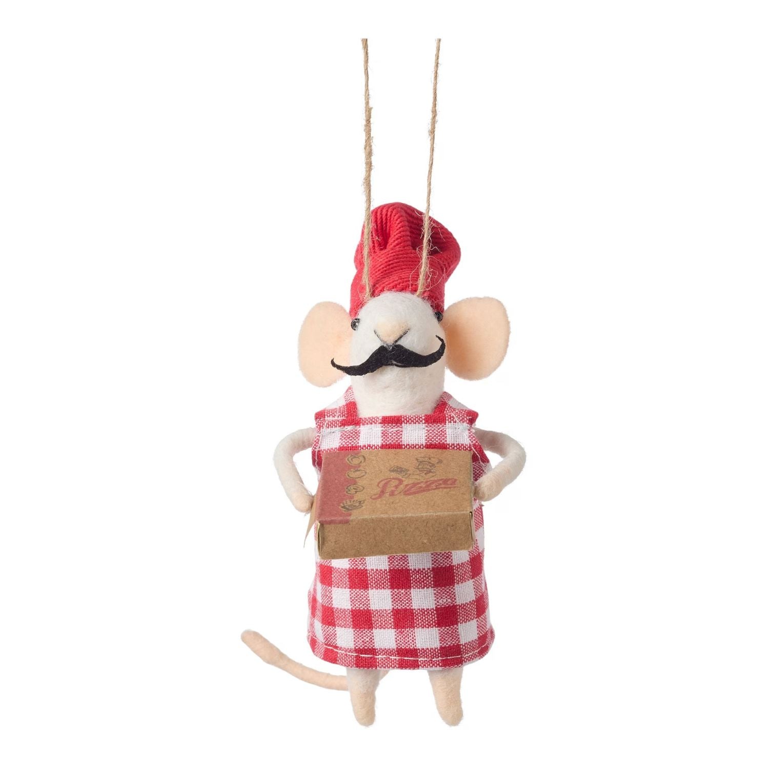Felt Mouse with Pizza Box Ornament