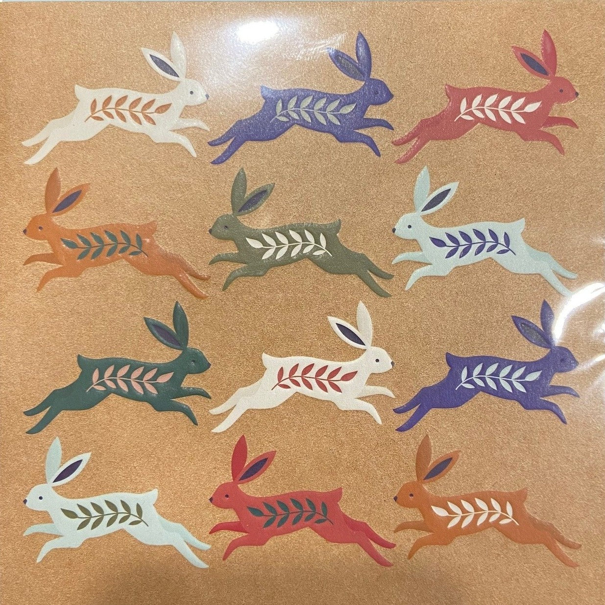 Carte de vœux « Lapins en train de courir »