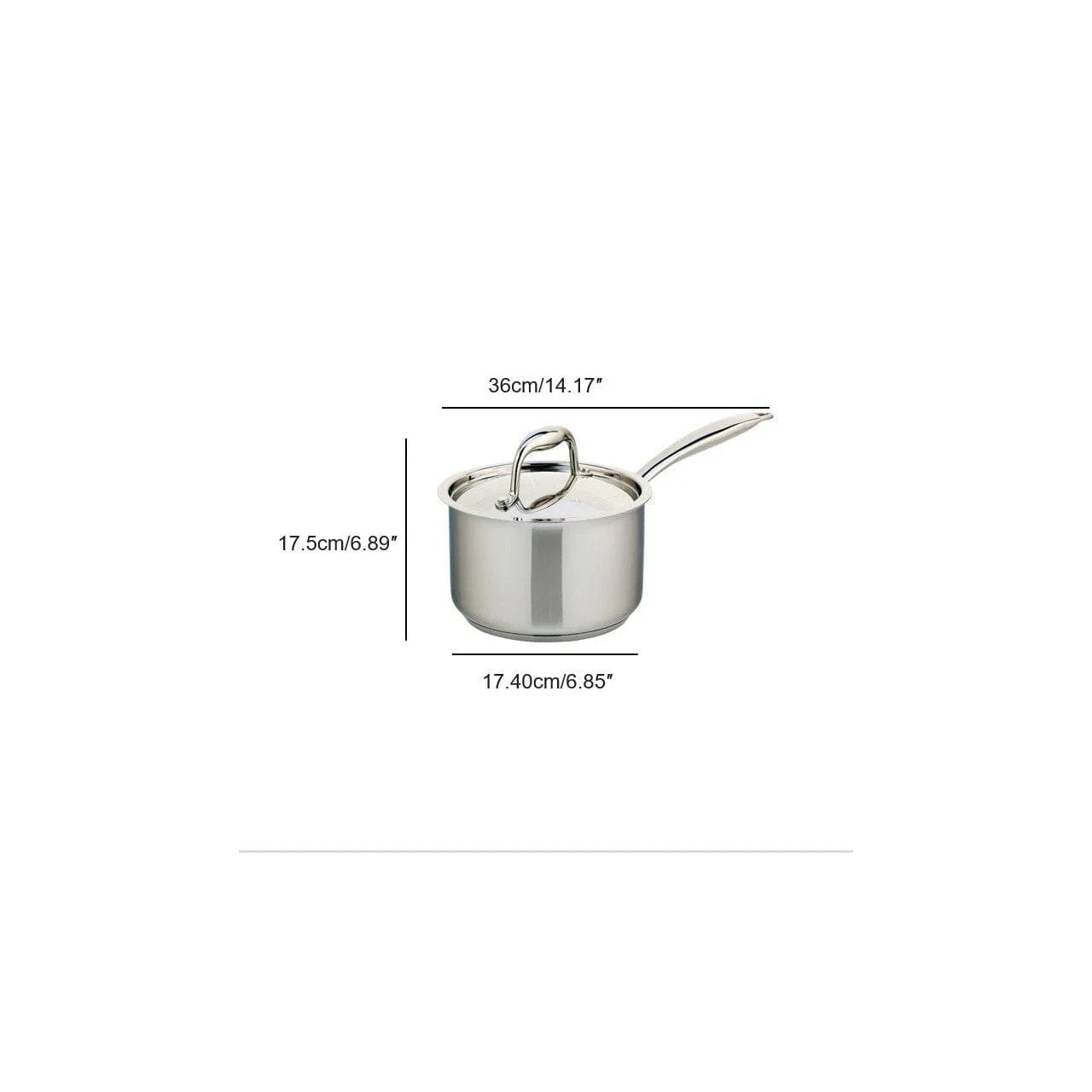 Casserole Meyer Accolade en acier inoxydable 2 L avec couvercle