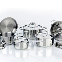 Batterie de cuisine 11 pièces en acier inoxydable Accolade