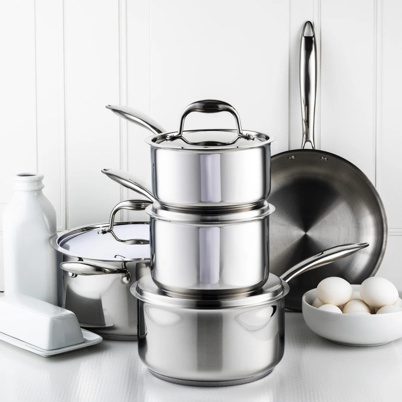 Batterie de cuisine 11 pièces en acier inoxydable Accolade