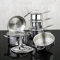 Batterie de cuisine 11 pièces en acier inoxydable Accolade