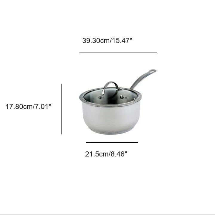 Nouvelle Stainless Steel 3.2L Saucepan with Tempered Glass Lid