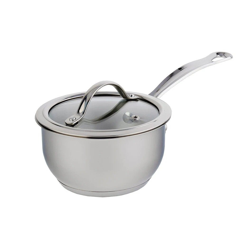 Nouvelle Stainless Steel 1.1L Saucepan with Tempered Glass Lid