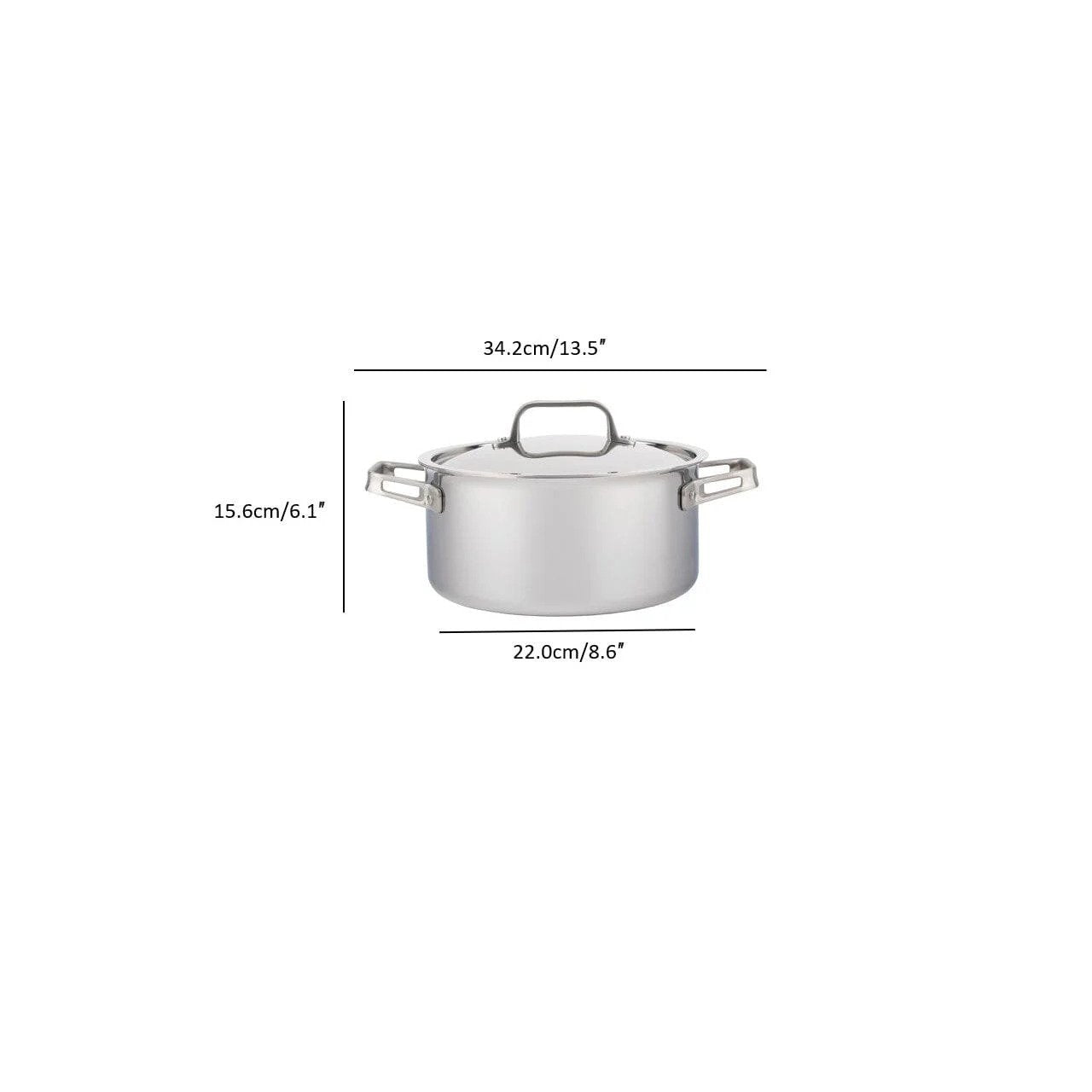 Faitout ProClad en acier inoxydable 5 plis de 5,1 L avec couvercle