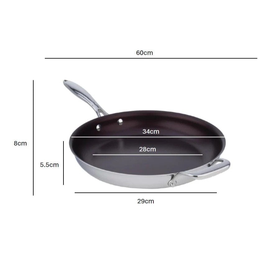 Poêle à frire antiadhésive SuperSteel en acier inoxydable 32 cm