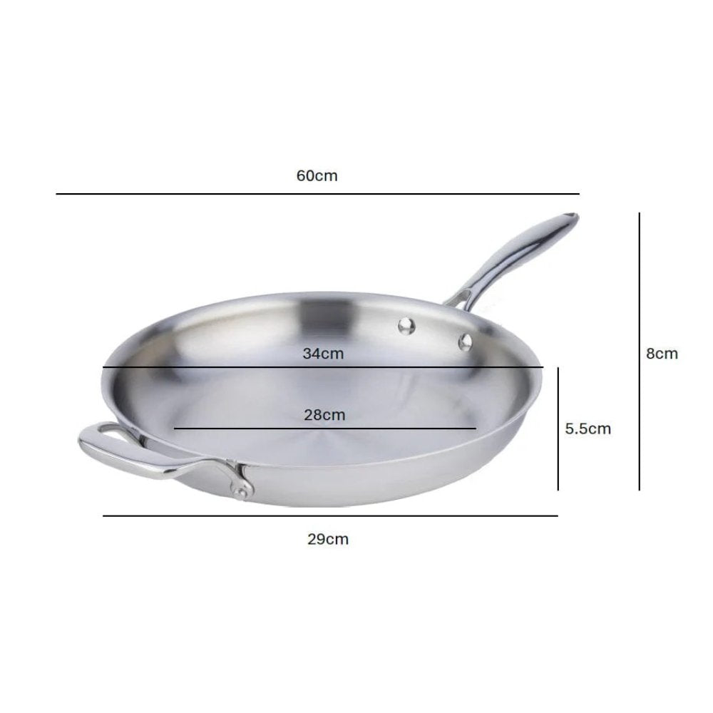 Poêle en acier inoxydable à trois couches SuperSteel, 32 cm / 12,5 po
