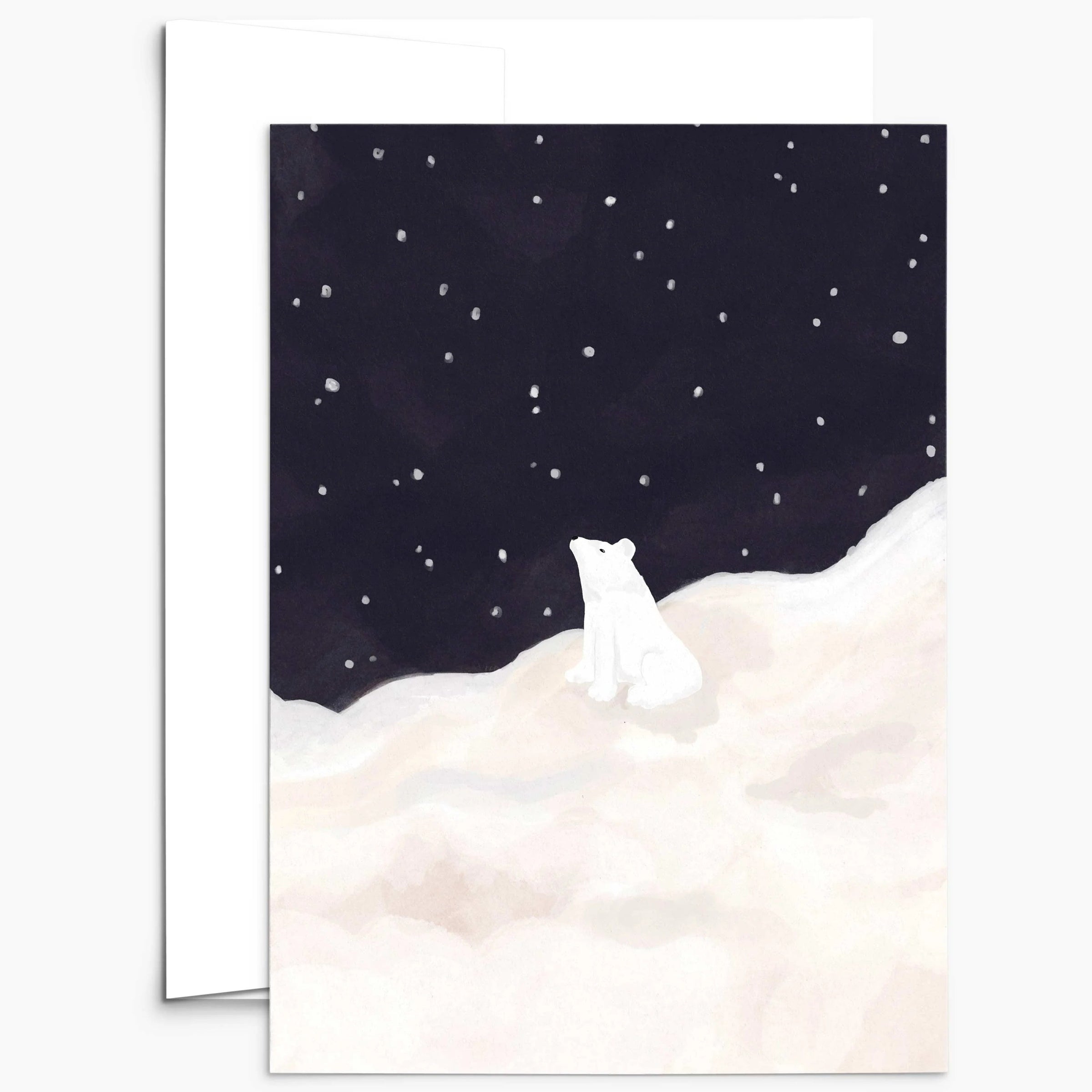 Bear-y Merry Wishes Under the Stars - Christmas Greeting Card