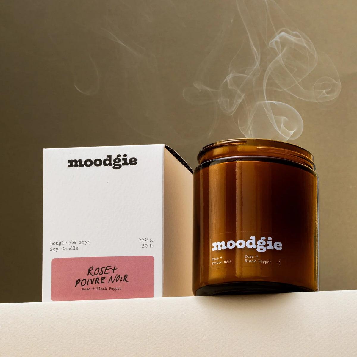 Soy Candle - Rose + Black Pepper
