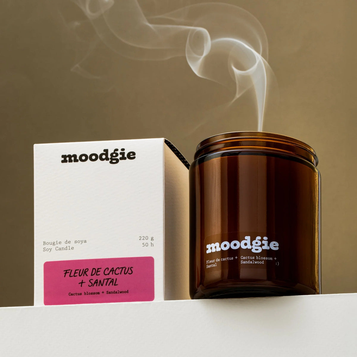 Bougie en cire de soja Cactus Blossom + Bois de santal