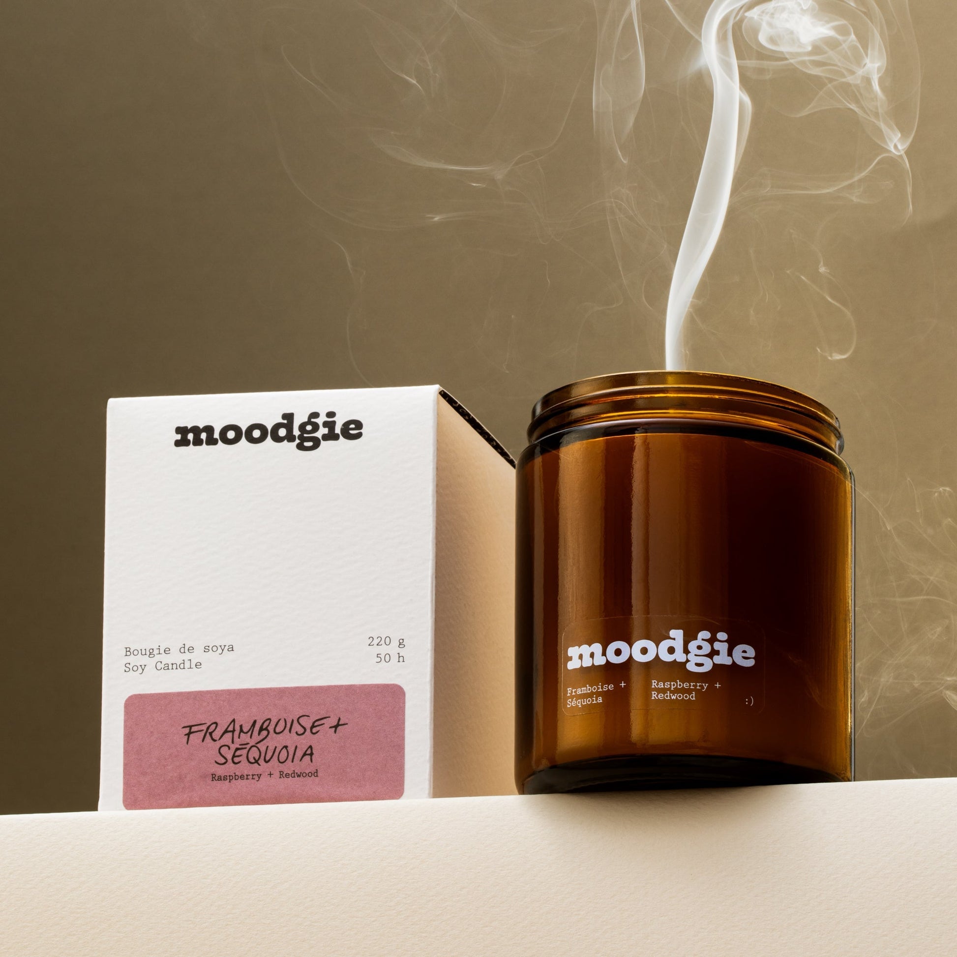 Bougie soja Framboise + Séquoia - 220g