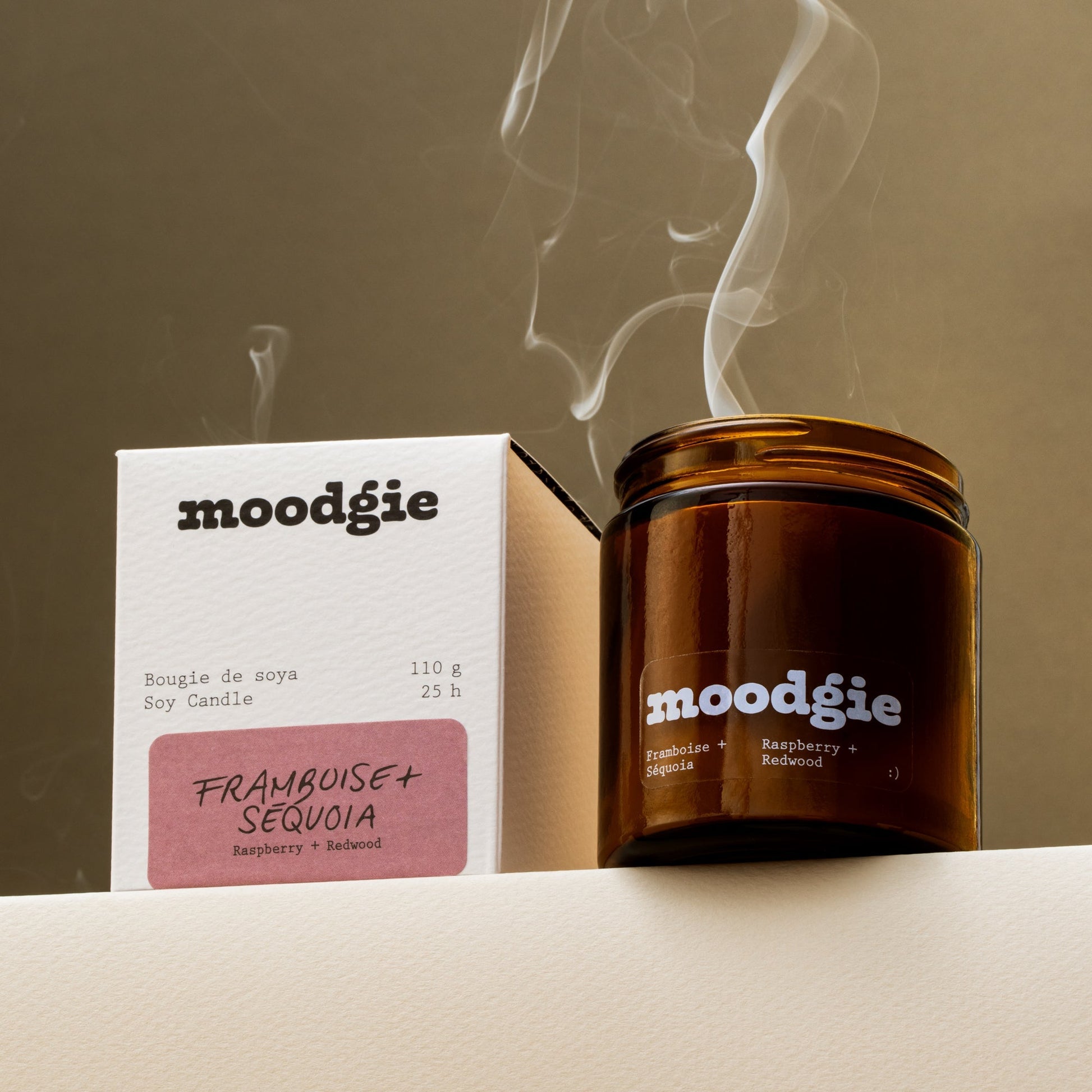 Bougie soja Framboise + Séquoia - 110g