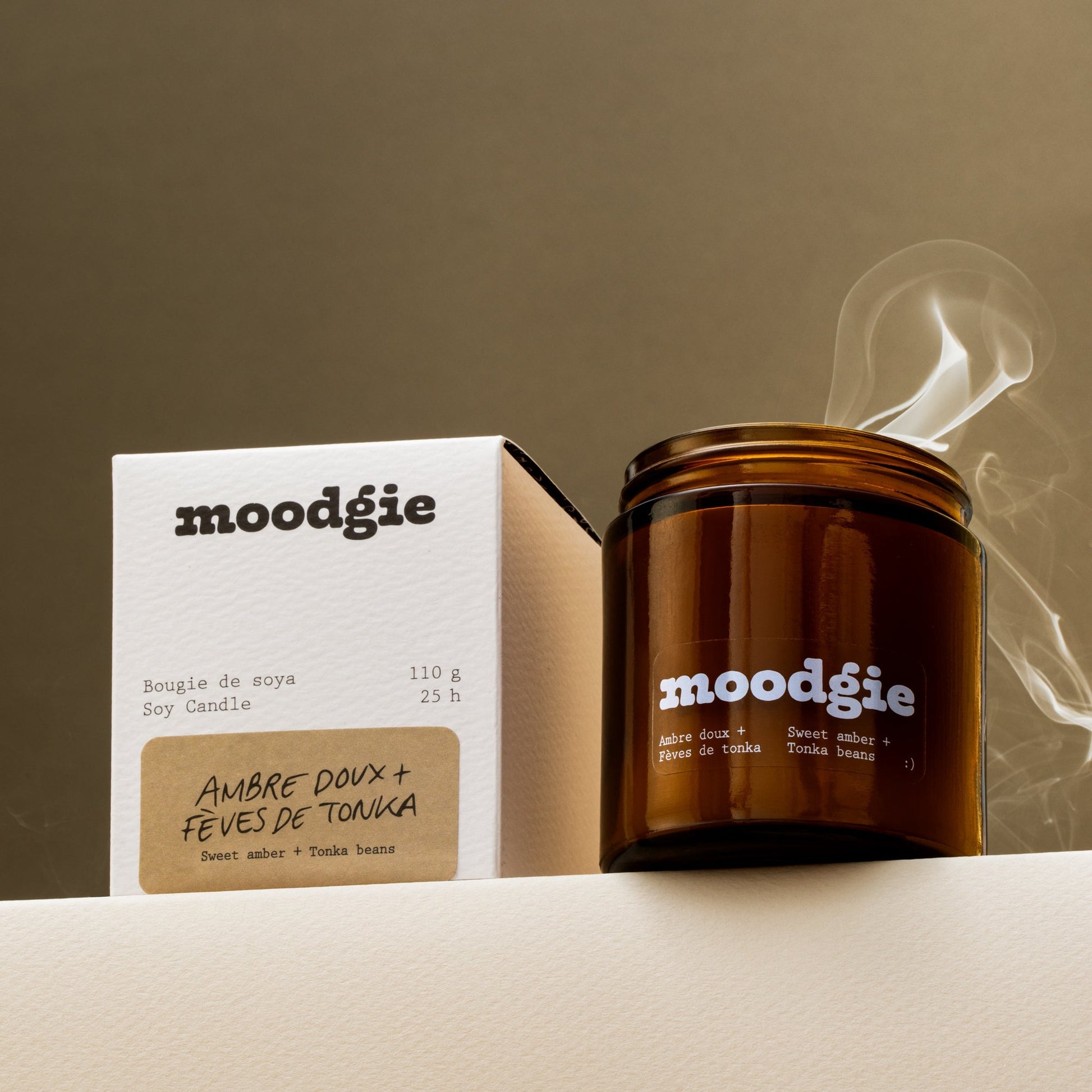 Bougie Soja Ambre Douce + Fèves Tonka - 110g