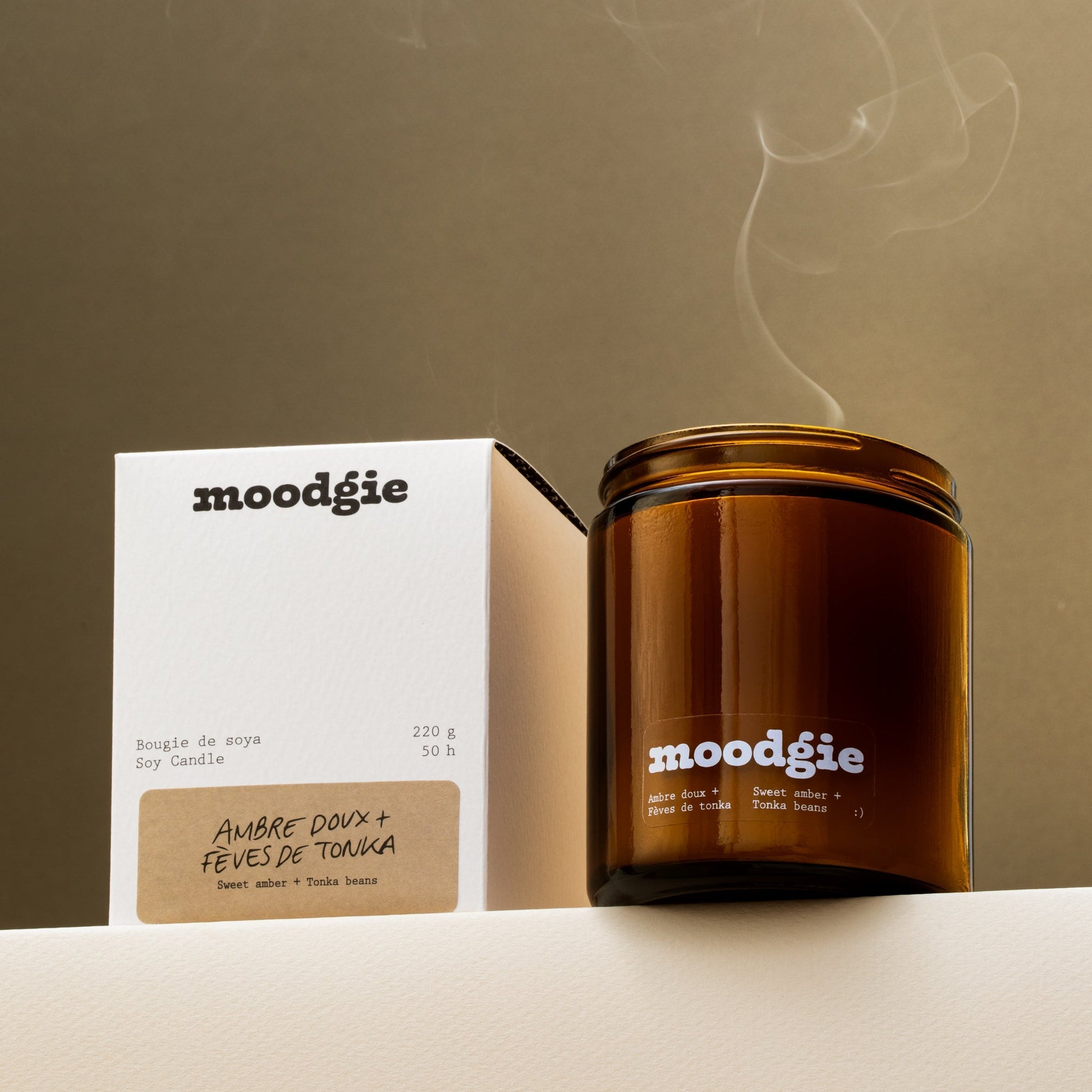 Bougie Soja Ambre Douce + Fèves Tonka - 220g