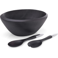 Noir Salad Bowl with Servers