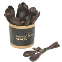 Cuillère en bois d'acacia foncé 15cm