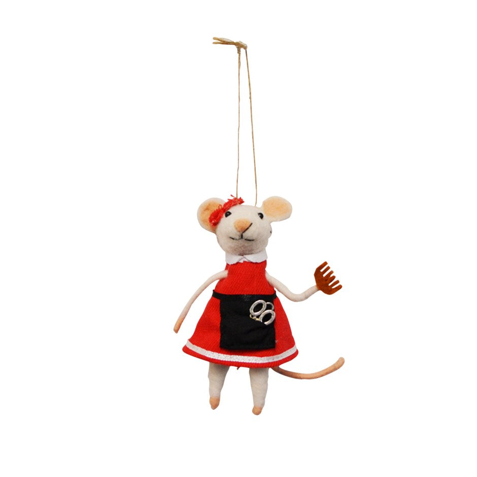 Felt Mouse Ornament Hairdresser
