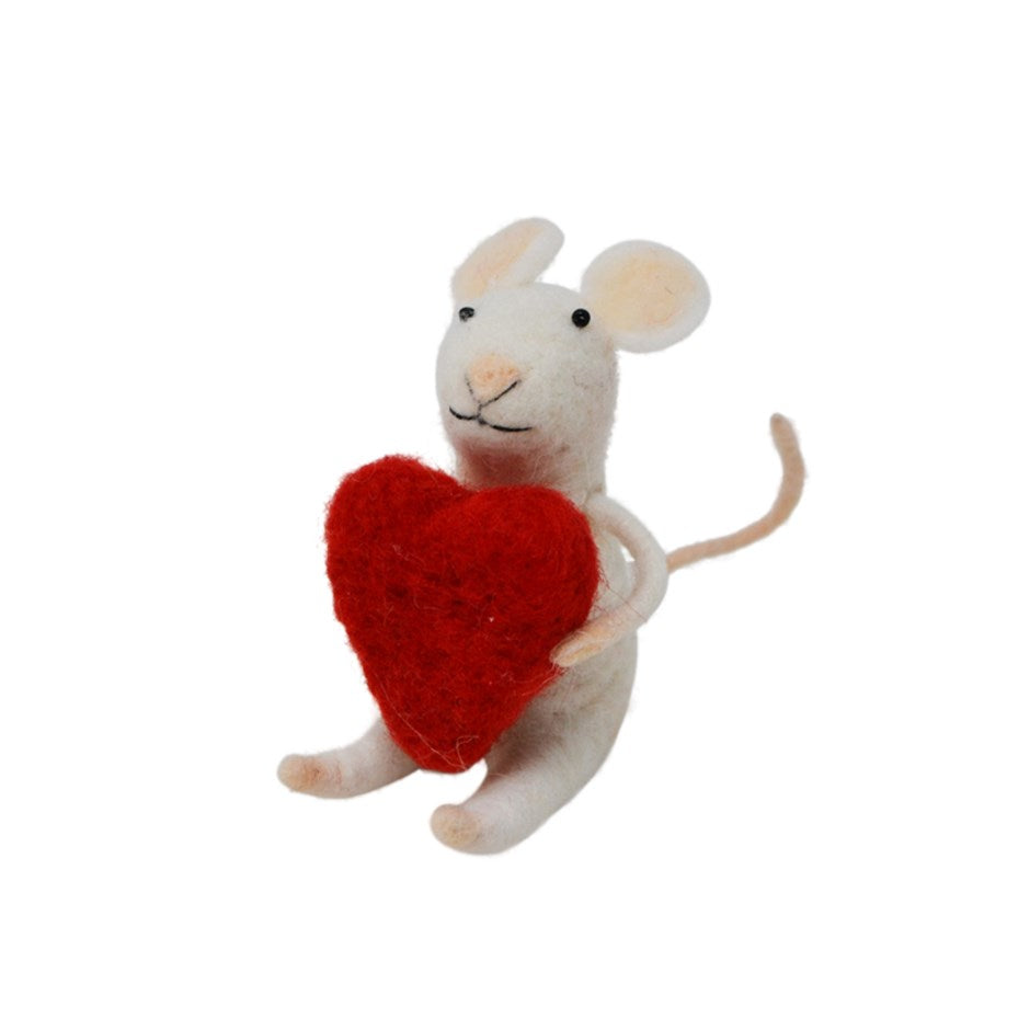 Felt Mouse Ornament Heart