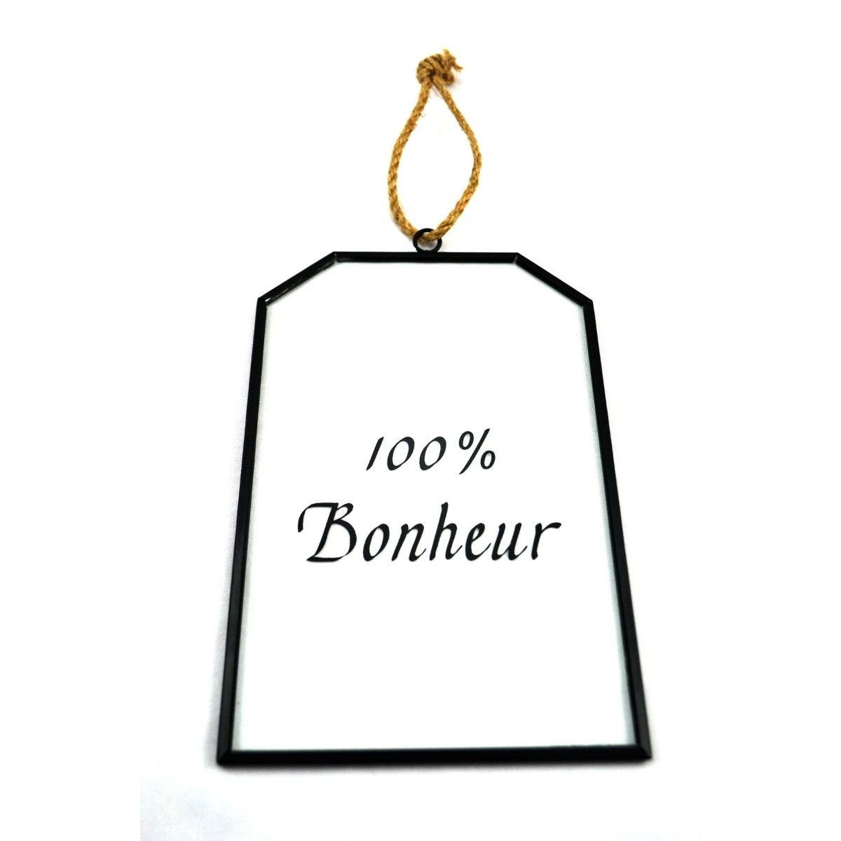 Glass Decorative Sign "100% Bonheur"