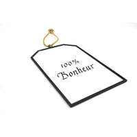 Glass Decorative Sign "100% Bonheur"