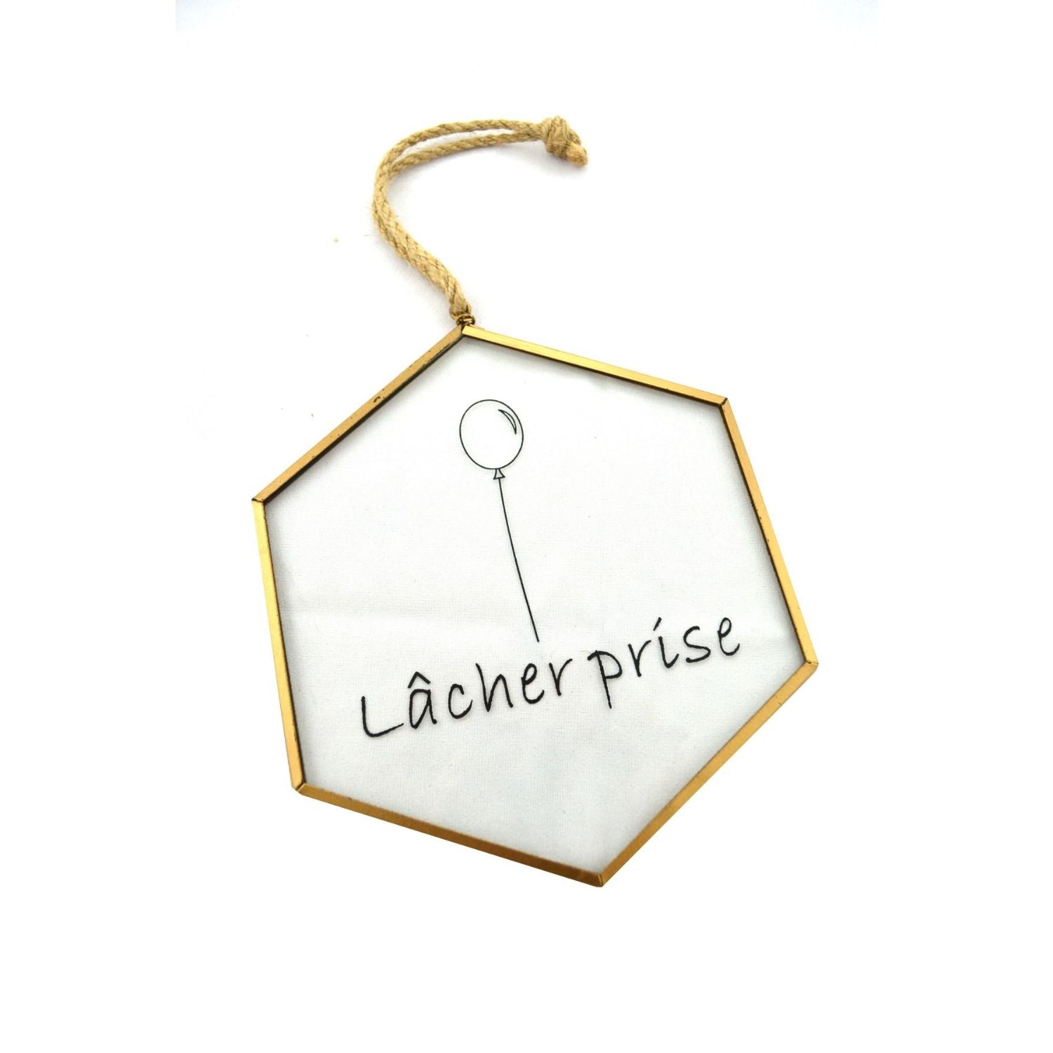Glass Gold Sign "Lacher Prise"