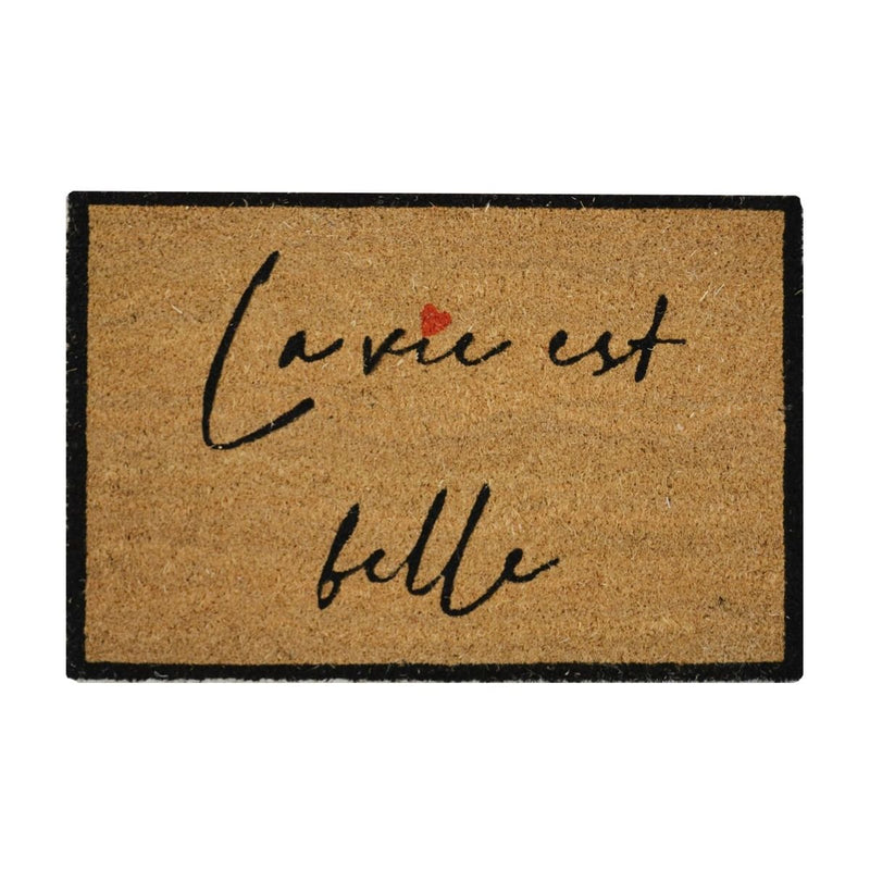 Straw doormat La Vie Est Belle