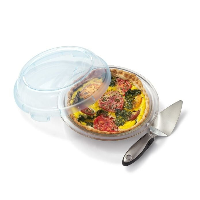 Plat à tarte en verre avec couvercle - 9 pouces