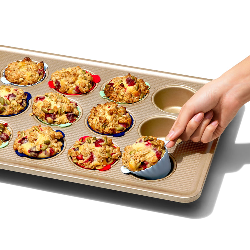 Ensemble de 24 mini moules à muffins individuels en silicone RICARDO