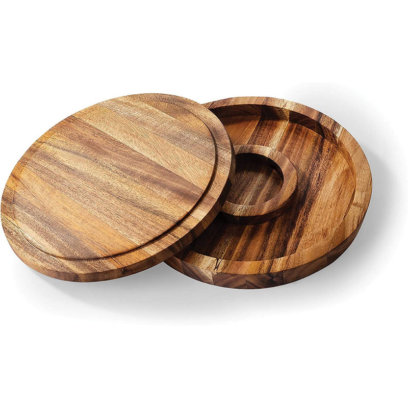 3-in-1 Acacia Wood Salt Rimmer, Cutting Board and Storage Container