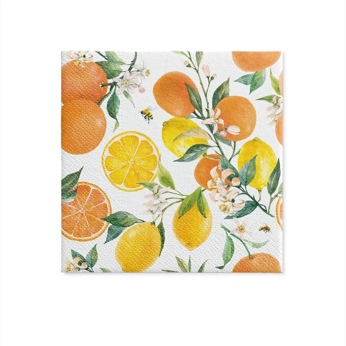 Serviettes en papier 3 plis - Agrumes et abeilles