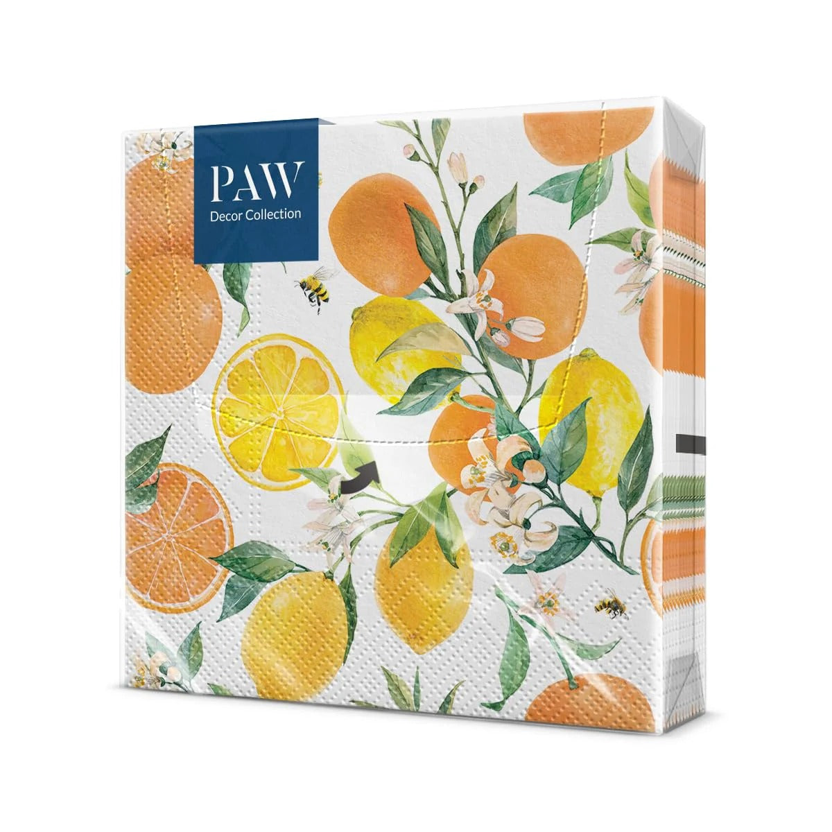 Serviettes en papier 3 plis - Agrumes et abeilles