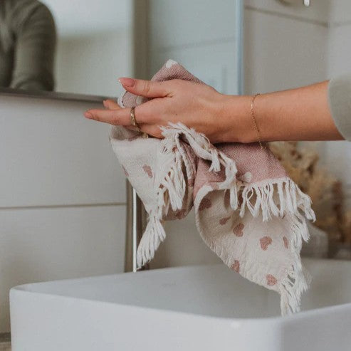 "Have A Heart" Turkish Cotton Hand Towels - Pack of 2