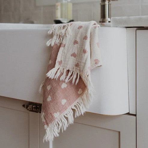 "Have A Heart" Turkish Cotton Hand Towels - Pack of 2