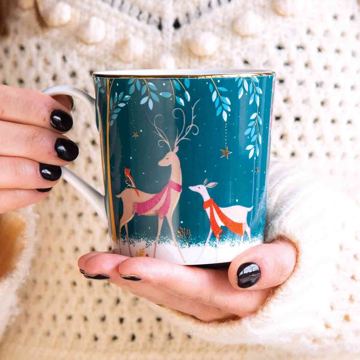 Tasse Sara Miller Woodland Tales Cerf et Rouge-gorge