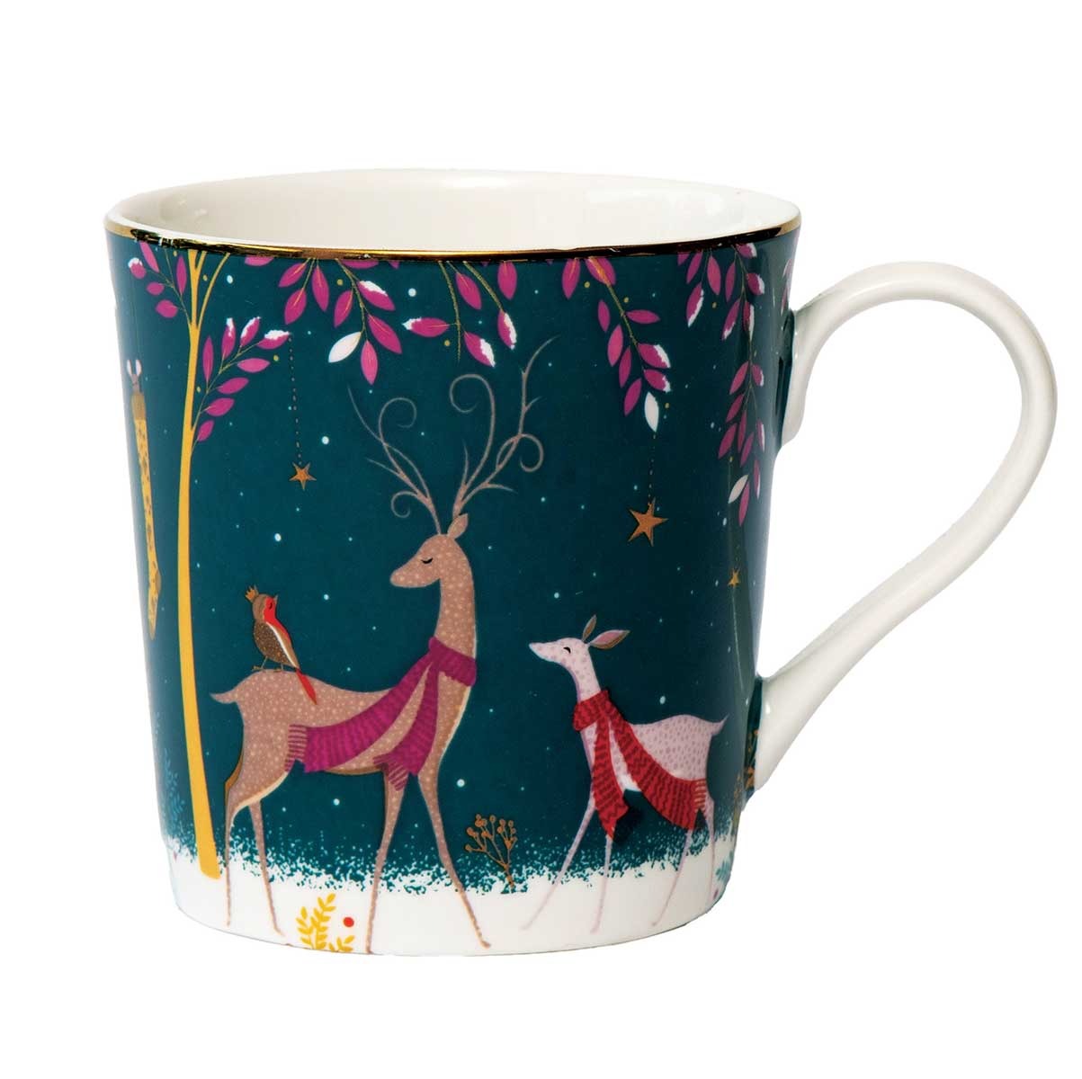 Tasse Sara Miller Woodland Tales Cerf et Rouge-gorge
