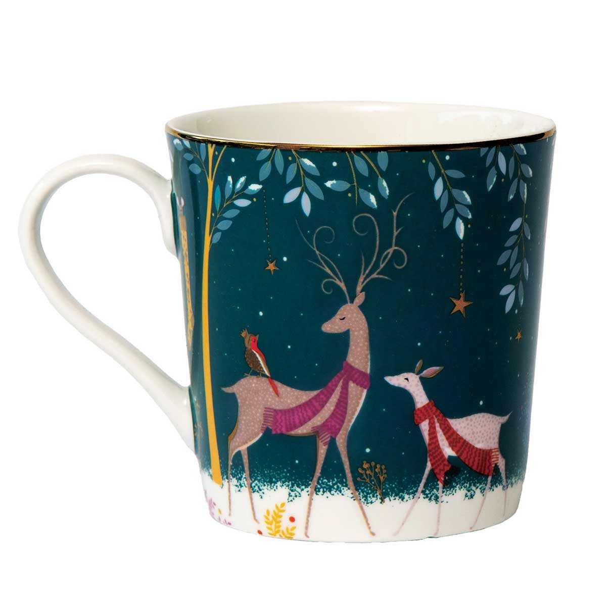 Tasse Sara Miller Woodland Tales Cerf et Rouge-gorge