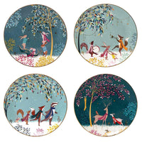 Ensemble de 4 assiettes assorties Sara Miller Woodland Tales