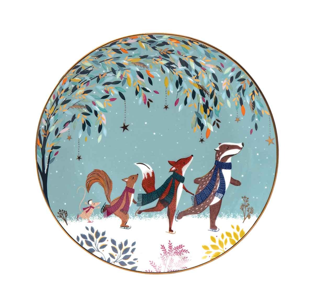 Ensemble de 4 assiettes assorties Sara Miller Woodland Tales