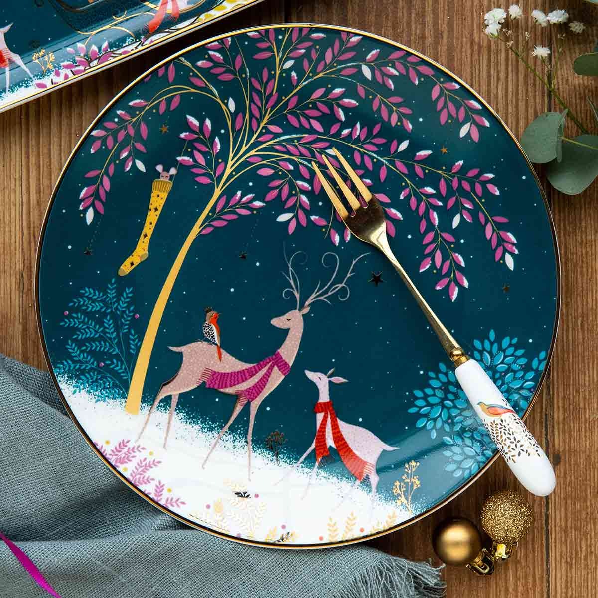Ensemble de 4 assiettes assorties Sara Miller Woodland Tales