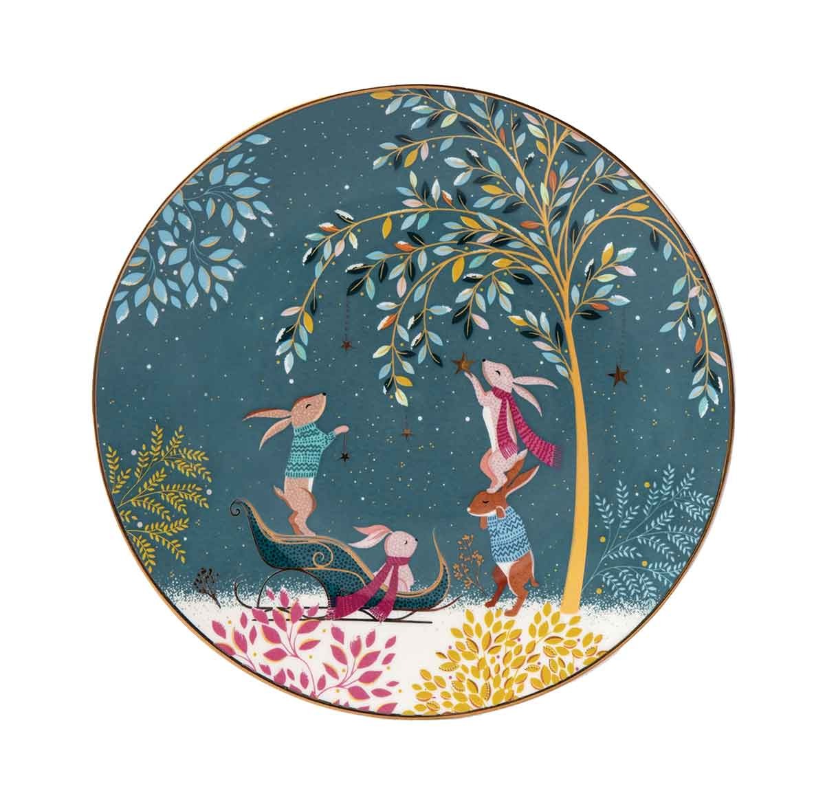 Ensemble de 4 assiettes assorties Sara Miller Woodland Tales