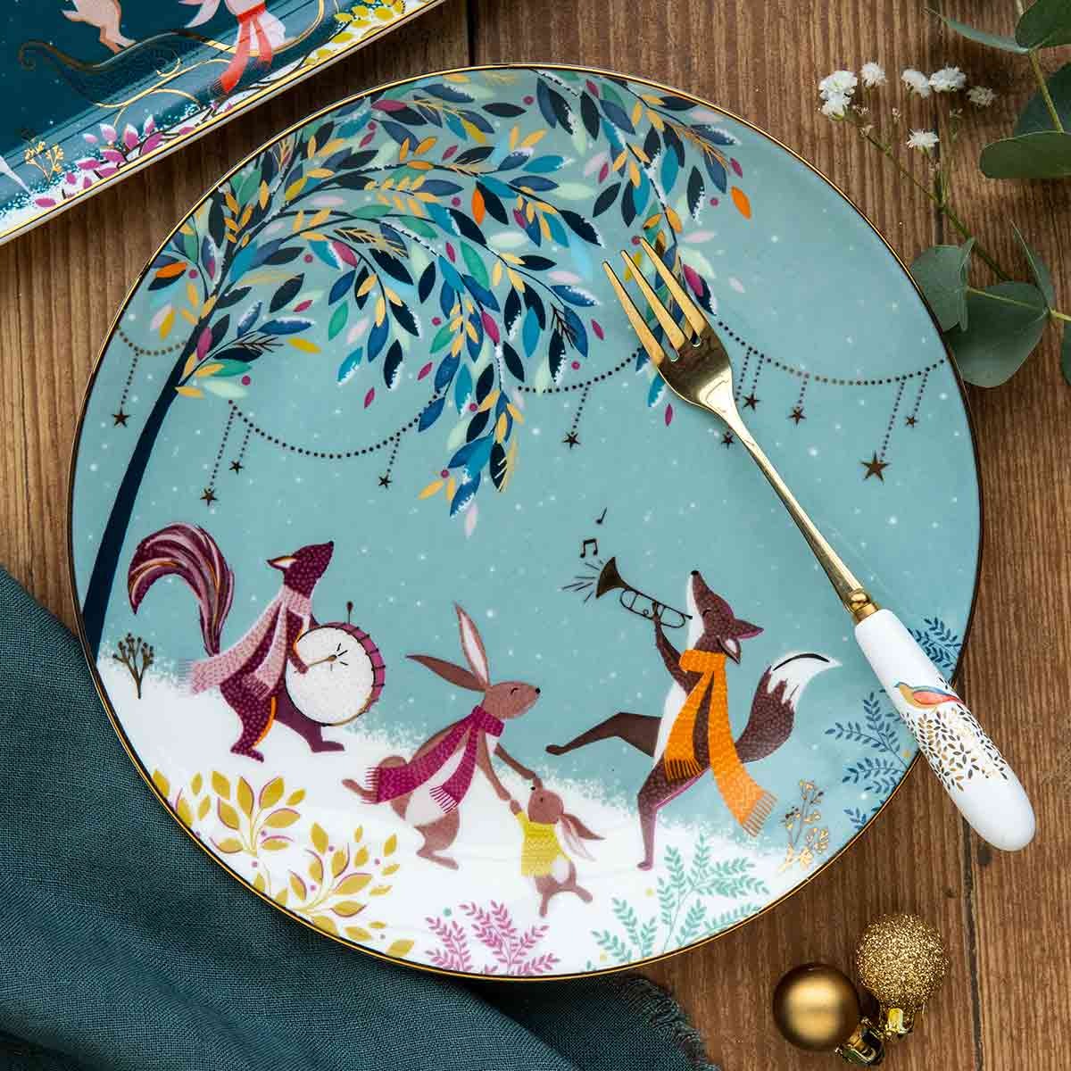 Ensemble de 4 assiettes assorties Sara Miller Woodland Tales