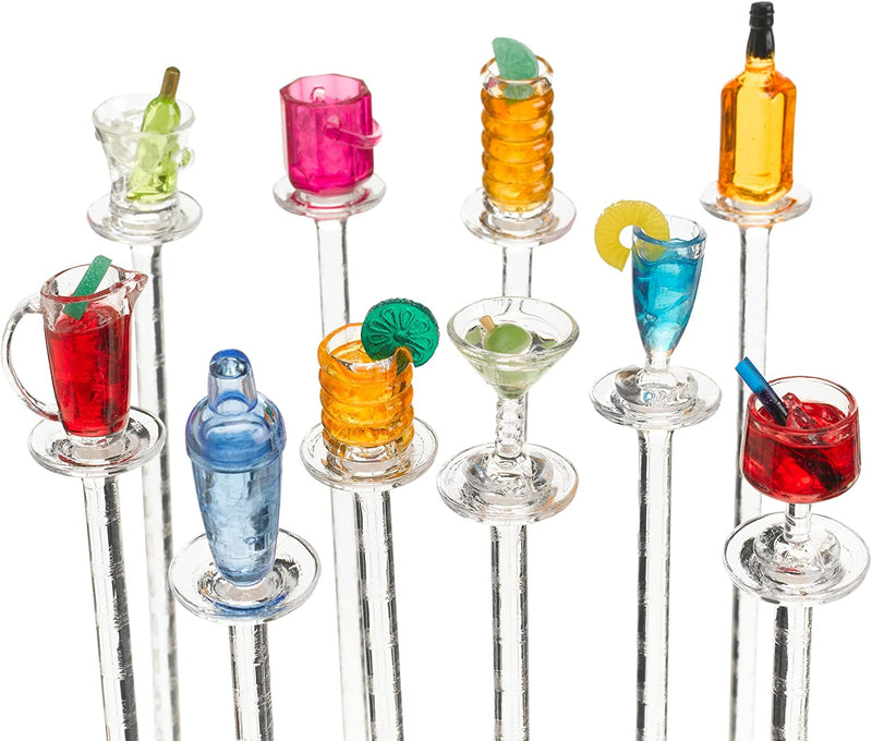 Set of 10 Acrylic Swizzle Sticks