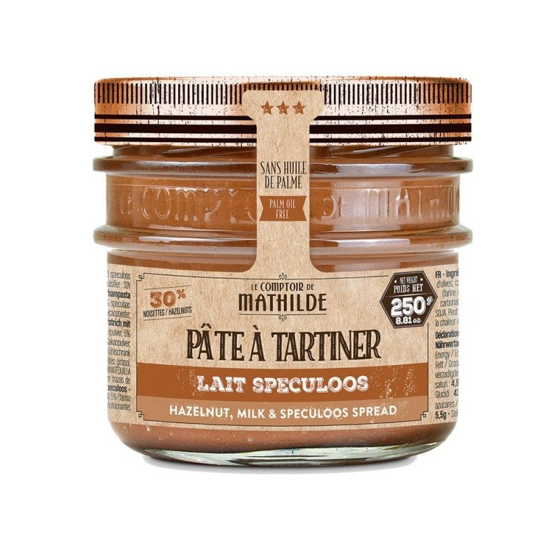 Pâte à tartiner noisette, lait et spéculoos 250g