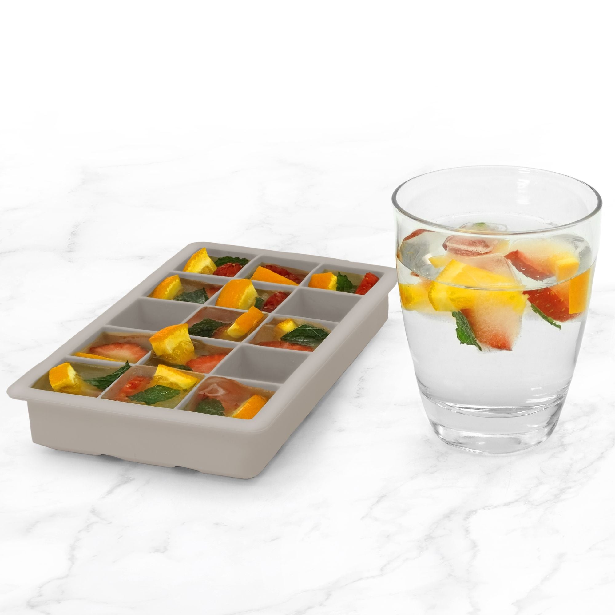 Silicone Ice Cube Tray - 15 Cubes - Grey
