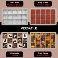 Silicone Ice Cube Tray - 15 Cubes - Grey