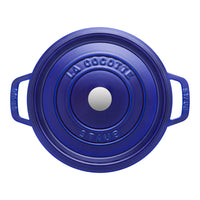 Dark Blue Cast Iron Round Cocotte - 24cm / 3.7L